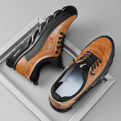 Men's Casual Fashion Orthopedic Hiking Shoes – Anti-Puncture, Anti-Collision, Non-Slip Arch Support  Leather Outdoor Sports Shoes for All-Terrain Performance