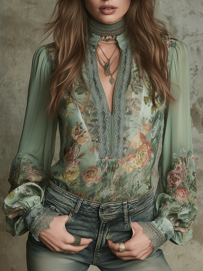 Romantic Sheer Boho Blouse