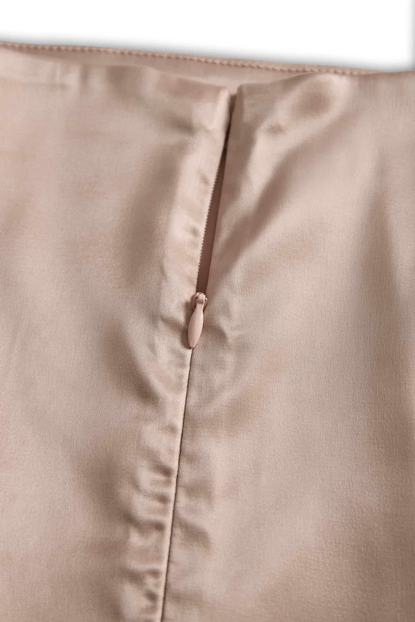 Champagne Satin Square Neck Mini Dress with Long Sleeves