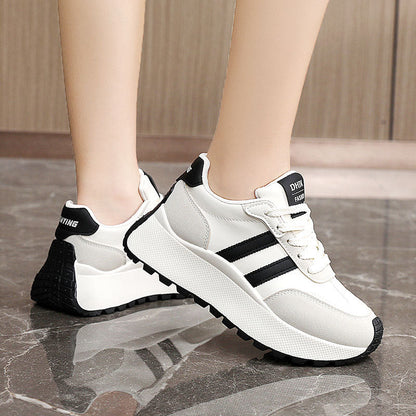 Women's Fashionable Lace Up Platform Walking Sneaker