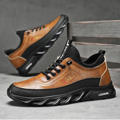 Men's Casual Fashion Orthopedic Hiking Shoes – Anti-Puncture, Anti-Collision, Non-Slip Arch Support  Leather Outdoor Sports Shoes for All-Terrain Performance