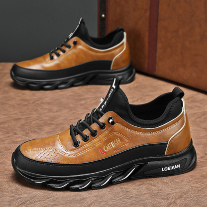 Men's Casual Fashion Orthopedic Hiking Shoes – Anti-Puncture, Anti-Collision, Non-Slip Arch Support  Leather Outdoor Sports Shoes for All-Terrain Performance