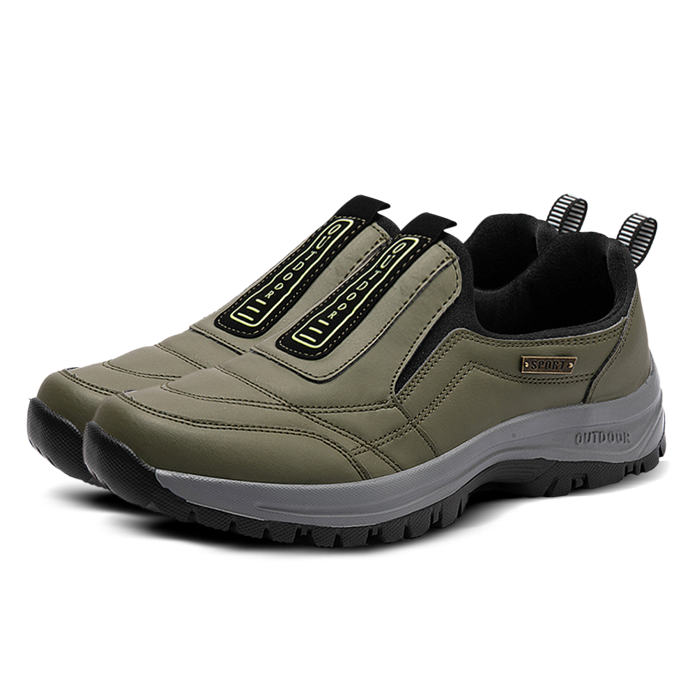 Men's Orthopedic Slip-On Winter Walking Shoes - Fleece-Lined, Waterproof & Anti-Slip Rubber Sole