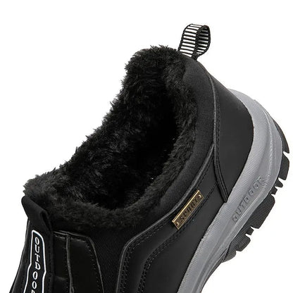 Men's Orthopedic Slip-On Winter Walking Shoes - Fleece-Lined, Waterproof & Anti-Slip Rubber Sole