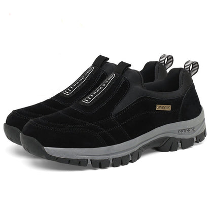 Men's Orthopedic Slip-On Winter Walking Shoes - Fleece-Lined, Waterproof & Anti-Slip Rubber Sole