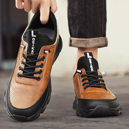 Men's Casual Fashion Orthopedic Hiking Shoes – Anti-Puncture, Anti-Collision, Non-Slip Arch Support  Leather Outdoor Sports Shoes for All-Terrain Performance