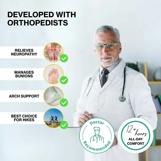 Men's Casual Fashion Orthopedic Hiking Shoes – Anti-Puncture, Anti-Collision, Non-Slip Arch Support  Leather Outdoor Sports Shoes for All-Terrain Performance