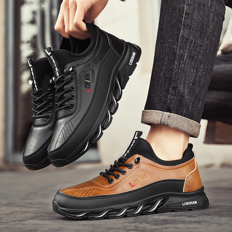 Men's Casual Fashion Orthopedic Hiking Shoes – Anti-Puncture, Anti-Collision, Non-Slip Arch Support  Leather Outdoor Sports Shoes for All-Terrain Performance