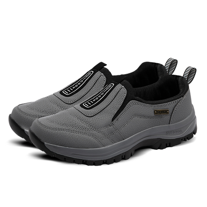 Men's Orthopedic Slip-On Winter Walking Shoes - Fleece-Lined, Waterproof & Anti-Slip Rubber Sole