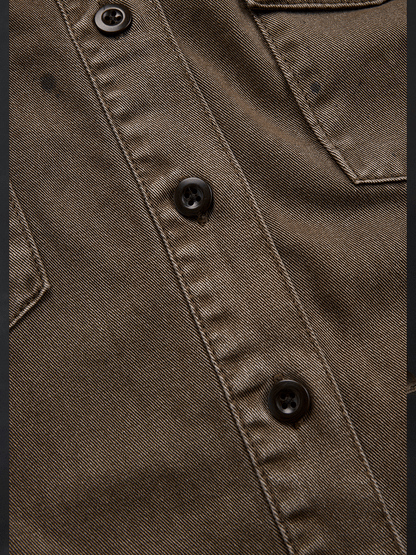 Vintage Washed Taupe Western Slim Fit Button-Down Shirt