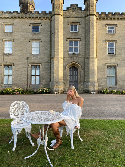 Aveline off shoulder dress – White