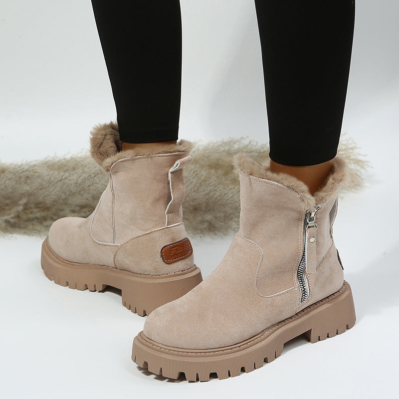 Women's Plush-Lined Ankle Martin Zipper Boots ( BUY 2 FREE SHIPPING )