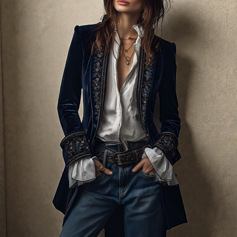 VICTORIA | EMBROIDERED VELVET JACKET