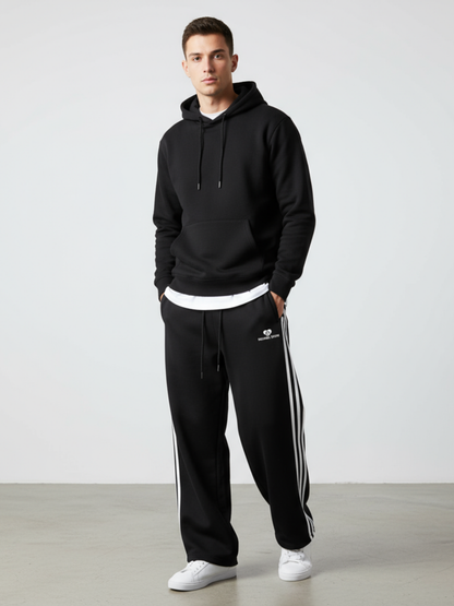 Plaid Layer Wide-Leg Sweatpants