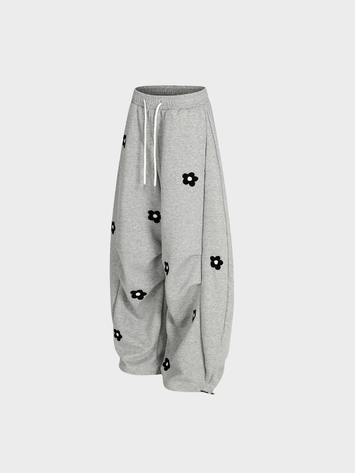 Embroidered Bloom Barrel Sweatpants