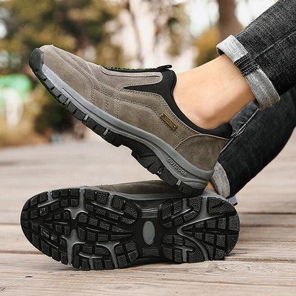 Men's Orthopedic Slip-On Winter Walking Shoes - Fleece-Lined, Waterproof & Anti-Slip Rubber Sole