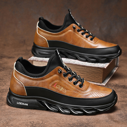 Men's Casual Fashion Orthopedic Hiking Shoes – Anti-Puncture, Anti-Collision, Non-Slip Arch Support  Leather Outdoor Sports Shoes for All-Terrain Performance