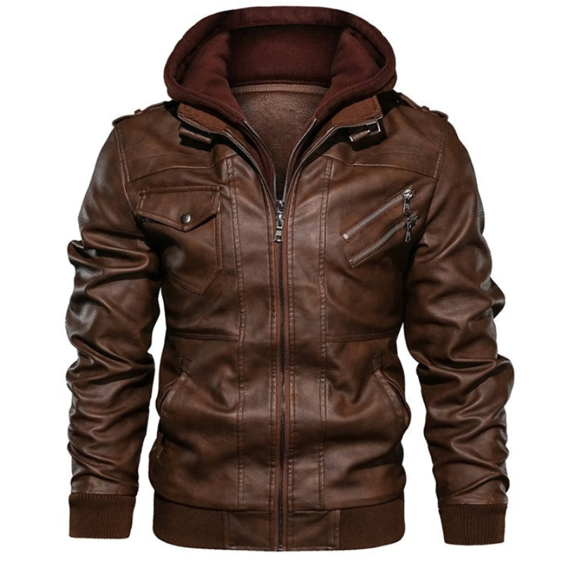 PAUL | LEATHER HOODED JACKET