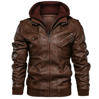 PAUL | LEATHER HOODED JACKET