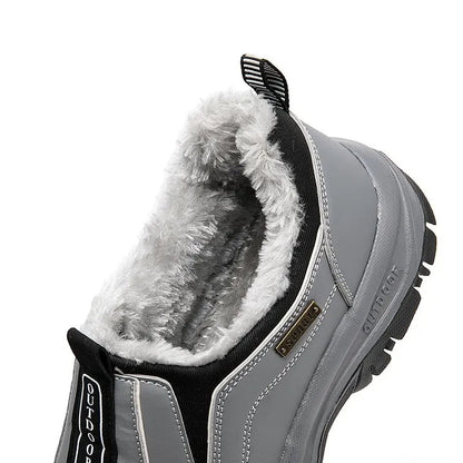 Men's Orthopedic Slip-On Winter Walking Shoes - Fleece-Lined, Waterproof & Anti-Slip Rubber Sole