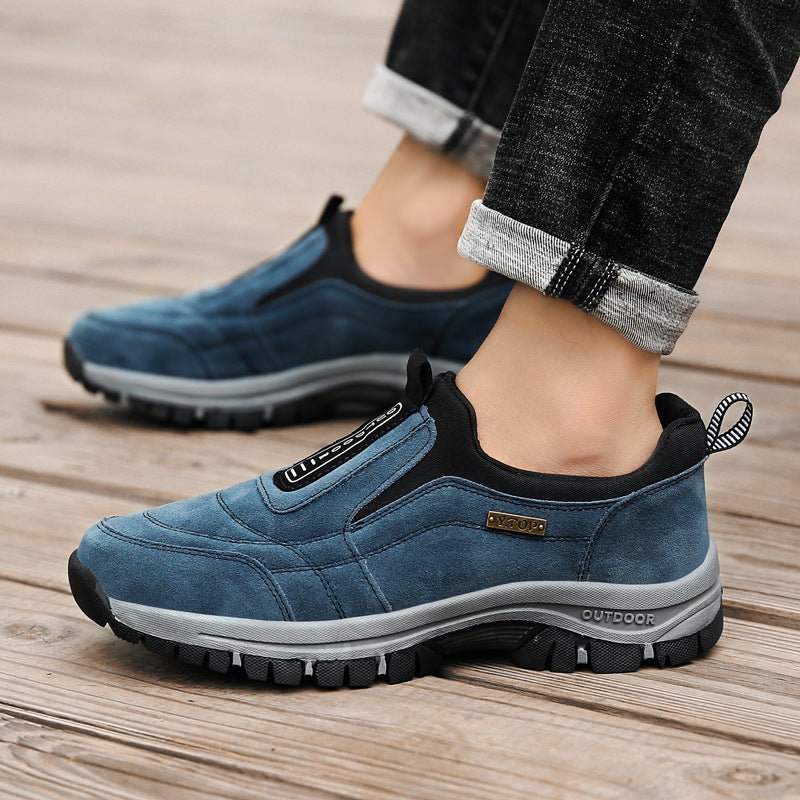 Men's Orthopedic Slip-On Winter Walking Shoes - Fleece-Lined, Waterproof & Anti-Slip Rubber Sole