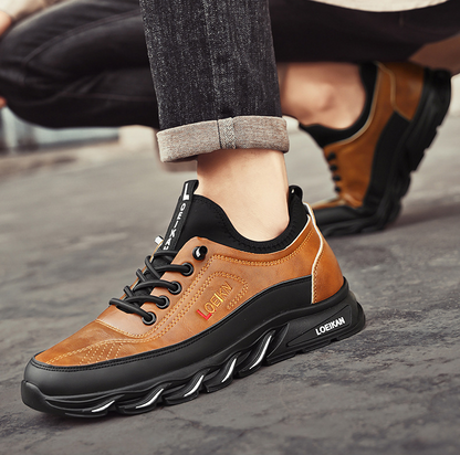 Men's Casual Fashion Orthopedic Hiking Shoes – Anti-Puncture, Anti-Collision, Non-Slip Arch Support  Leather Outdoor Sports Shoes for All-Terrain Performance