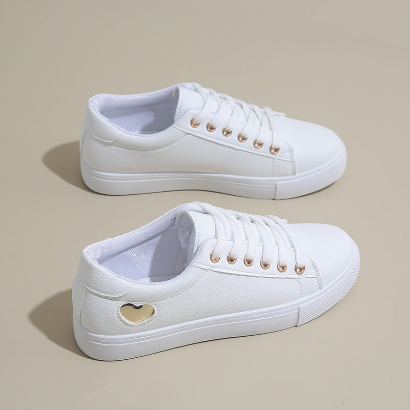 White Low-Top Comfortable Orthopedic Sports Sneakers