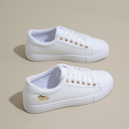 White Low-Top Comfortable Orthopedic Sports Sneakers