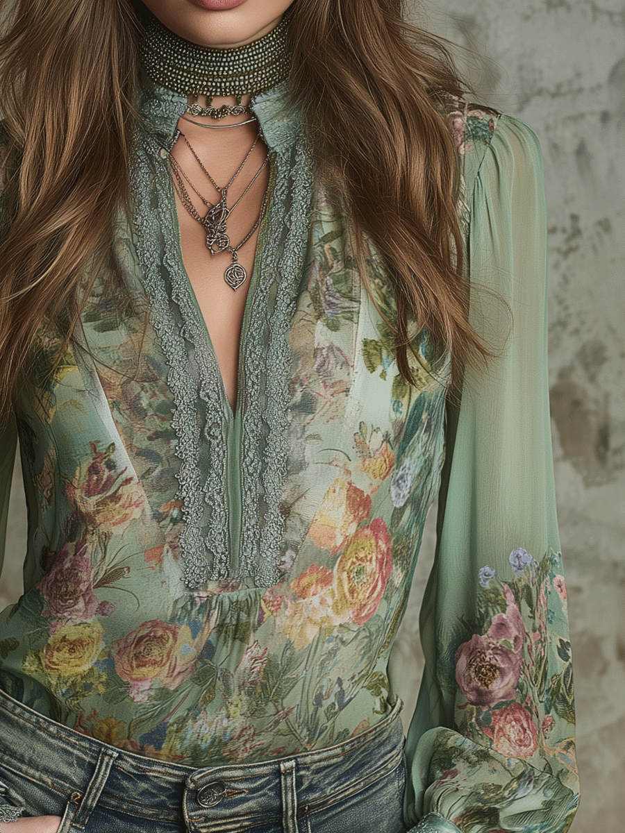 Romantic Sheer Boho Blouse