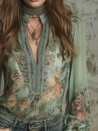 Romantic Sheer Boho Blouse
