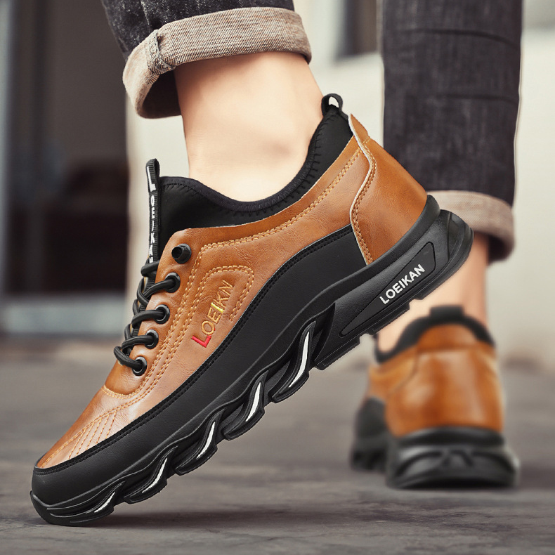 Men's Casual Fashion Orthopedic Hiking Shoes – Anti-Puncture, Anti-Collision, Non-Slip Arch Support  Leather Outdoor Sports Shoes for All-Terrain Performance