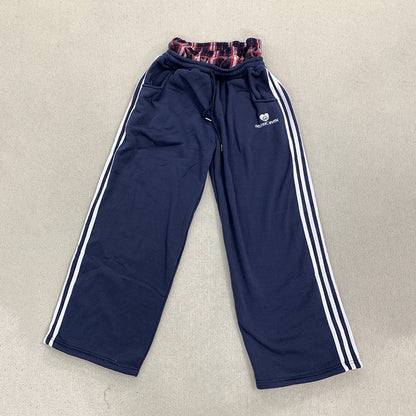 Plaid Layer Wide-Leg Sweatpants