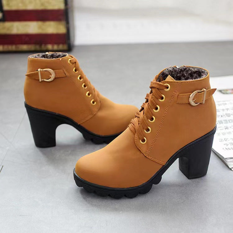 Women's Sole Chunky Heel Boots