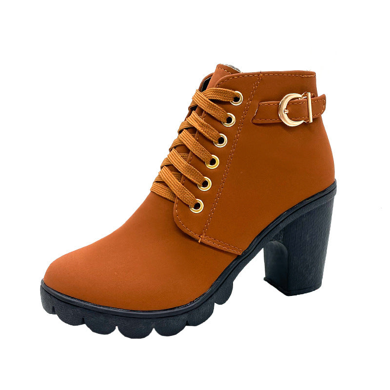 Women's Sole Chunky Heel Boots